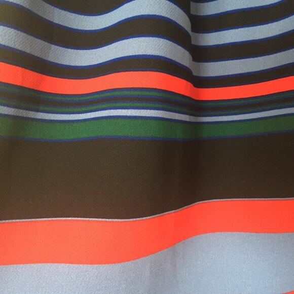 ZARA Striped Blue Jacquard A-Line Midi Skirt XS NWT Classic Pockets High Waist - Picture 7 of 7